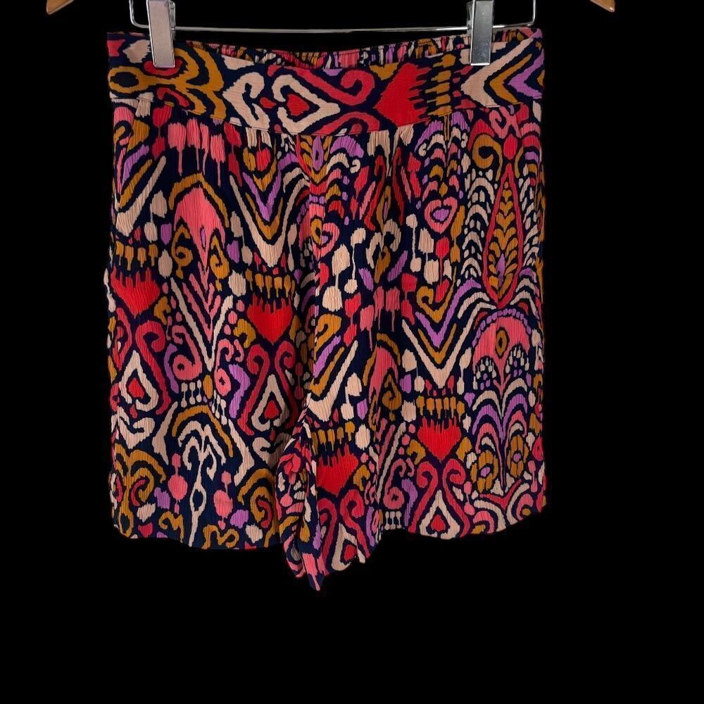Boden Bright Hearts Abstract Print Pull On‎ Crinkle Shorts Sz 10